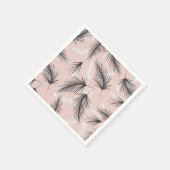 Palmen Schwarz-weiß Erdung Ton Rosa Serviette (Ecke)