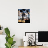 Palmen-Silhouetten in Hawaii Poster (Heimbüro)
