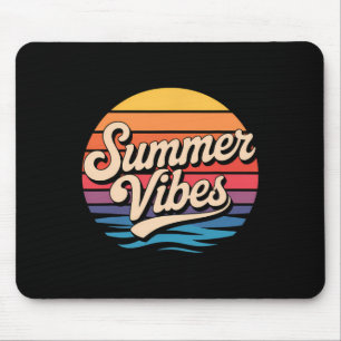 Palmen Sommer Stimmung Retro Surfen Sonnenuntergan Mousepad