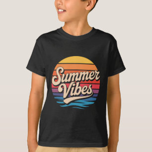 Palmen Sommer Stimmung Retro Surfen Sonnenuntergan T-Shirt