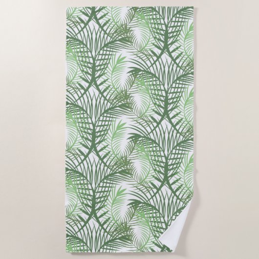 Palmen Sommer Tropical Beach Green Strandtuch (Vorderseite)