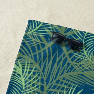Palmen Sommer Tropisch Strand Grün Blau Strandtuch