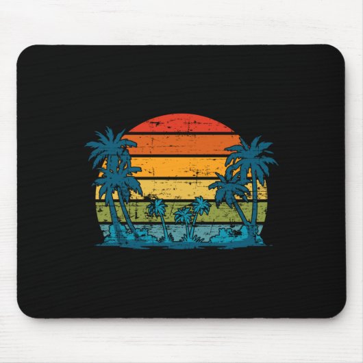 Palmen Sommerferien Retro-Insel tropisch Mousepad (Vorne)