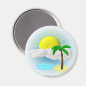 Palmen, Sonne und Strand Magnet (Vorderseite/Rückseite)