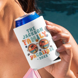 Palmen Sonnenbrille Retro Familienurlaub Groovy Dosenkühler