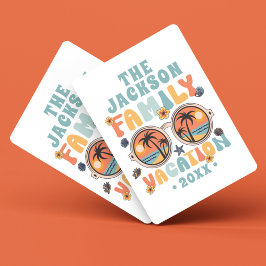 Palmen Sonnenbrille Retro Familienurlaub Groovy Spielkarten