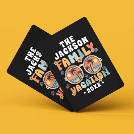 Palmen Sonnenbrille Retro Familienurlaub Groovy Spielkarten