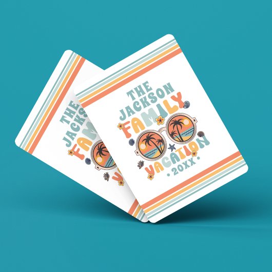 Palmen Sonnenbrille Retro Familienurlaub Groovy Spielkarten