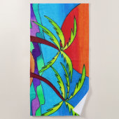 Palmen Sonnenuntergang Badetuch (Vorderseite)