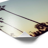 Palmen & Sonnenuntergang Fotodruck (Ecke)