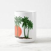 Palmen Sonnenuntergang Sonnenstrand Kaffeetasse (Mittel)