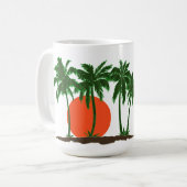 Palmen Sonnenuntergang Sonnenstrand Kaffeetasse (Vorderseite Links)