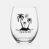 Palmen Spaß in der Sonne Weinglas Ohne Stiel (Vorderseite)