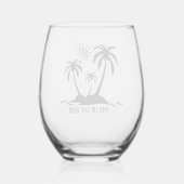 Palmen Spaß in der Sonne Weinglas Ohne Stiel (Rückseite)