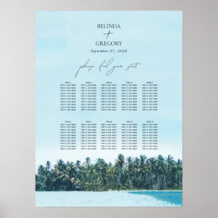 Palmen & Strand Hochzeitskarte Poster