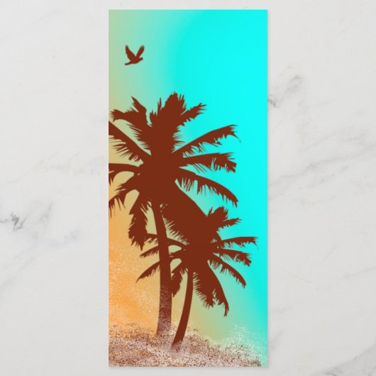 Palmen Strand Hochzeitsmenü Strand2 Menükarte (Rückseite)