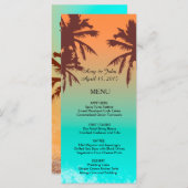 Palmen Strand Hochzeitsmenü Strand2 Menükarte (Vorne/Hinten)