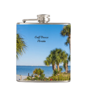 Palmen Strand Morgen Flasche Flachmann
