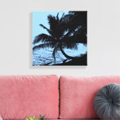 Palmen, Strand und Meer - blau Leinwanddruck (Insitu (Wohnzimmer))