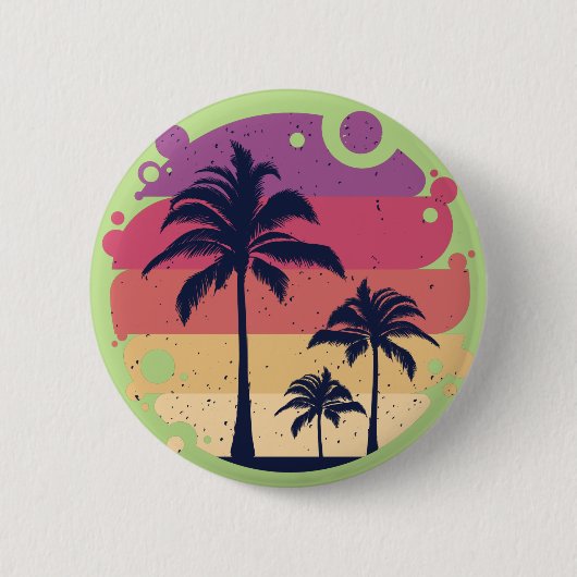 Palmen - Sunset-Logo Button (Vorderseite)