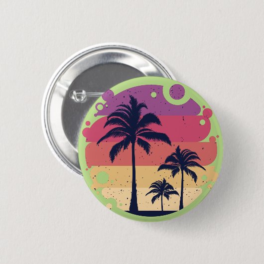 Palmen - Sunset-Logo Button (Vorne & Hinten)