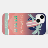 Palmen, Surfbrett, Strandlichtstrand Case-Mate iPhone Hülle (Rückseite (Horizontal))