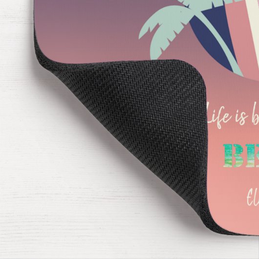 Palmen, Surfbrett, Strandlichtstrand Mousepad (Ecke)