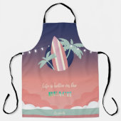 Palmen, Surfbrett, Strandlichtstrand Schürze (Vorderseite)