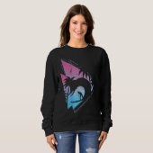 Palmen Synthwave Waves Surfen Vaporwave Surfe Sweatshirt (Vorne ganz)