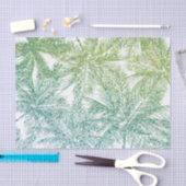 Palmen-Tissue (Tropengrün/Aqua-Glitzer) Seidenpapier (Handwerk)