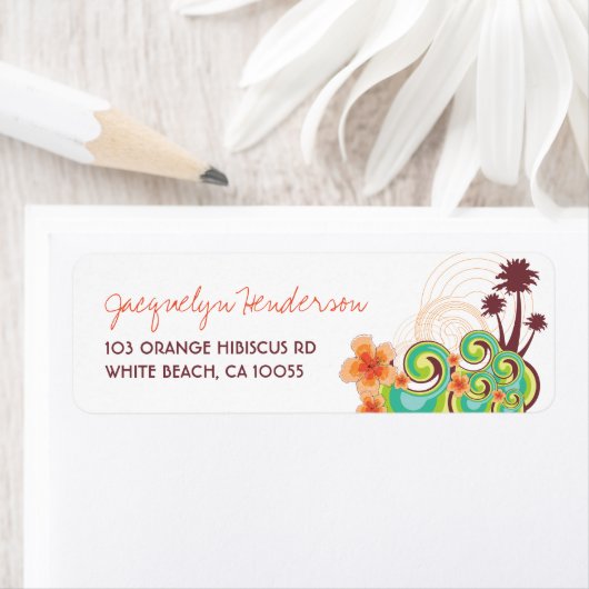 Palmen-Tree des tropischen Ozeanwellen-Hibiskus (Insitu)