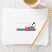 Palmen-Tree des tropischen Ozeanwellen-Hibiskus Adressaufkleber (Insitu)