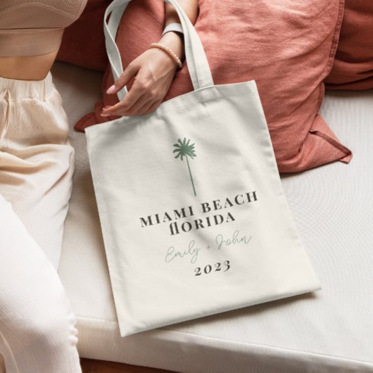 Palmen-Tree-Hochzeit zum Tropenziel Tragetasche