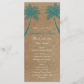 Palmen Trees Tropical Aquamarin Beach Hochzeitspro Programm (Vorderseite)