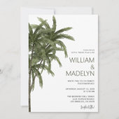 Palmen Trees Tropical Island Wedding Einladung (Vorderseite)