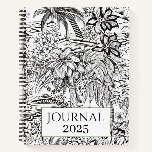 Palmen-Tropen-Blume 2025 Journal Notizblock (Vorderseite)