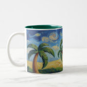 Palmen Tropic Impressionistischer Stil Kunst Tasse (Links)