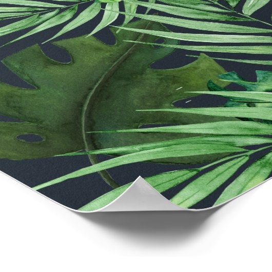 Palmen Tropisch Grün Poster (Ecke)