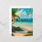 Palmen tropische Bäume Folien Feiertagspostkarte (Vorderseite/Rückseite)