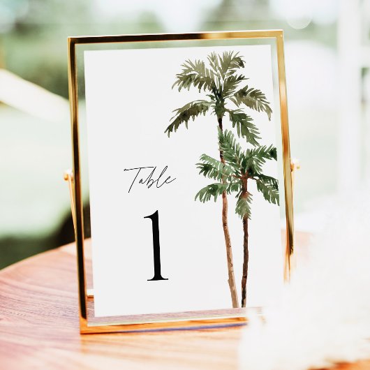 Palmen-Tropische-Hochzeit-Tischnummern