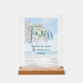 Palmen tropische Hochzeitsempfehlung Acrylschild (Vorderseite)