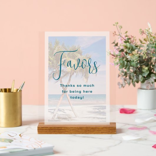 Palmen tropische Hochzeitsempfehlung Acrylschild (Hochzeit)