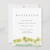 Palmen tropische Hochzeitsempfehlung Einladung (Vorderseite)