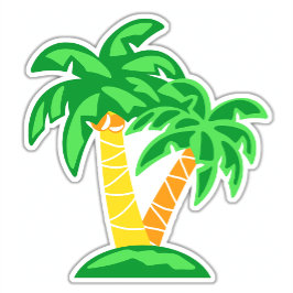 Palmen Tropische Palmen Farbschnitt Aufkleber