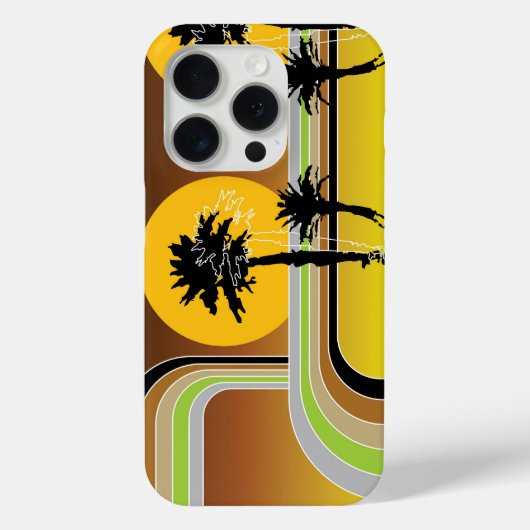 Palmen tropische Retro Beach Sonnenuntergang Strei Case-Mate iPhone Hülle (Rückseite)