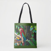 Palmen tropische Vögel Tasche (Vorderseite)