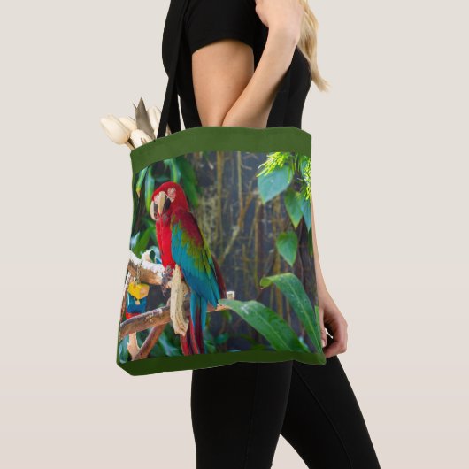 Palmen tropische Vögel Tasche (Von Nahem)