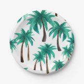 Palmen tropische Wasserfarben Pappteller (Vorderseite)