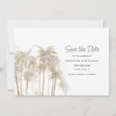 Palmen Typography QR-Code Save The Date (Vorderseite)