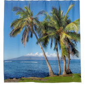 Palmen über dem Strand von Molokini Hawaii Duschvorhang (Vorderseite)